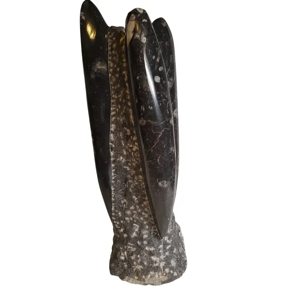 Black Fossils Orthoceras Sculpture Tower - 8